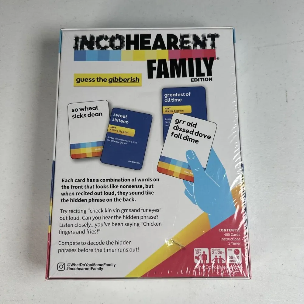 Incohearent Family Edition Card Game By What Do You Meme? New Sealed